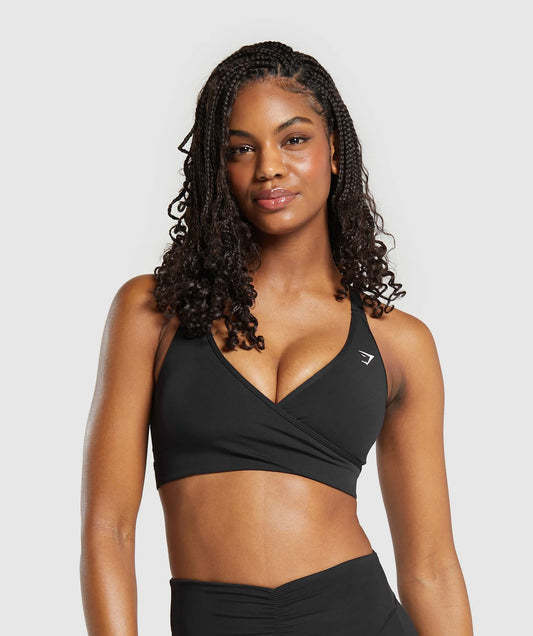 Gymshark Wrap Sports Bra - Negro